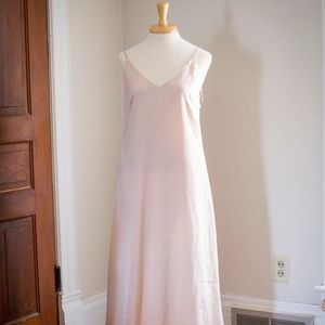 Baby Pink Silky Maxi Dress